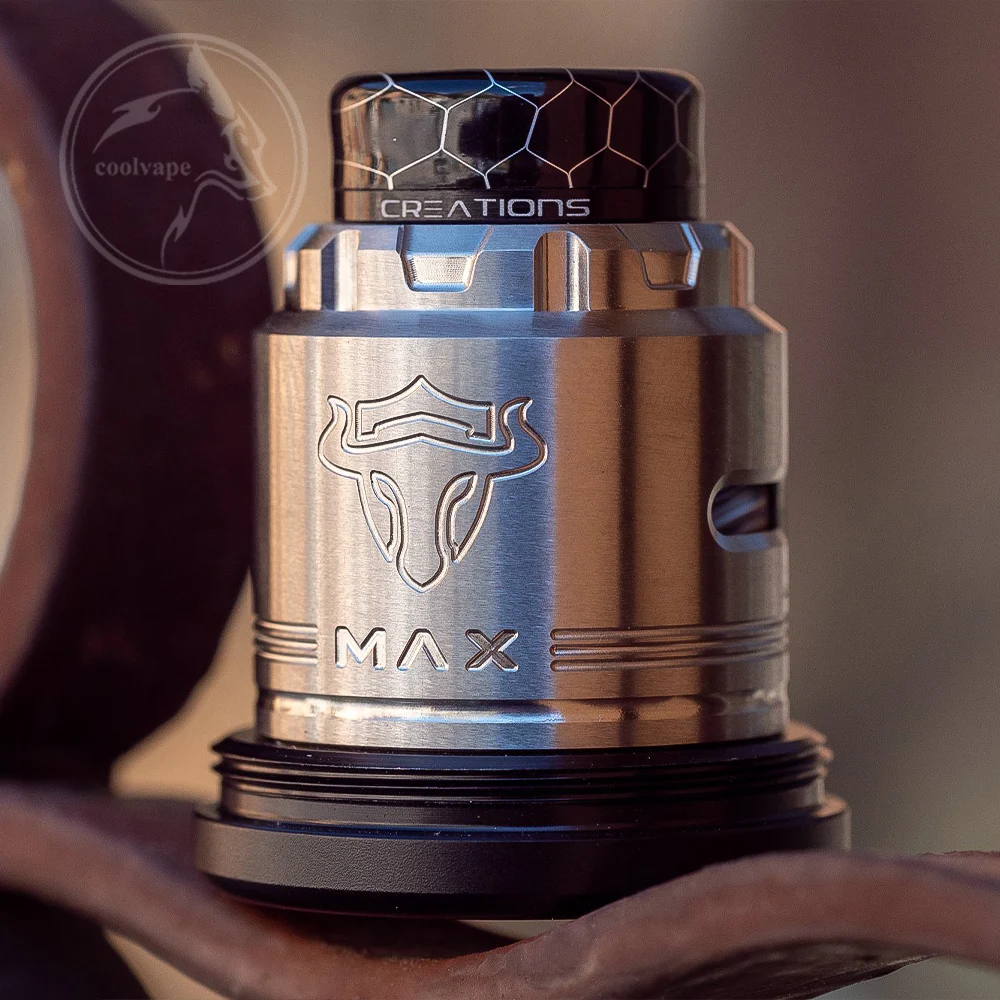 Original THC Tauren Max RDA ThunderHead Creations SS / Brass 2ml 25mm Rebuildable solo Vape Tank Atomizer