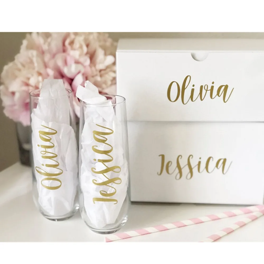 

personalized Bridesmaid proposal box bridesmaid proposal box will you be my bridemaid box cutom gold foil Wedding gift boxes