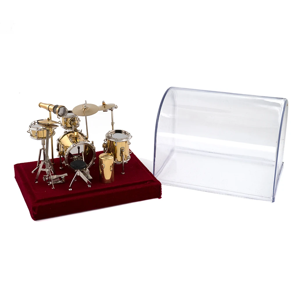 Miniature Jazz Drum Kit Model Mini Microphone Cymbal Musical Instrument 1/12 Dollhouse ob11 1/6 Action figure Accessories bjd