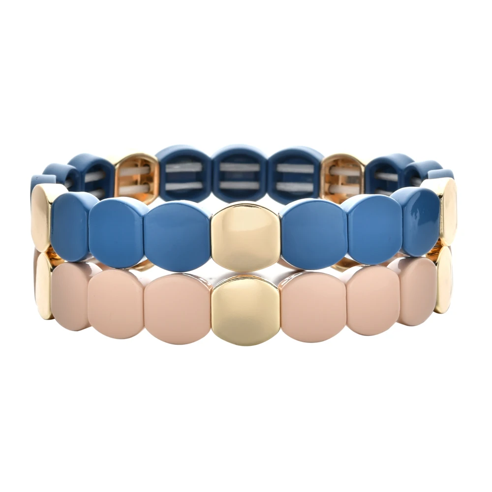 ZMZY Bohemian Geometric Women's Beaded Enamel Stretch Bracelet Femme Boho Pulseira Bransoletki Damskie Bransoletka Biżuteria Prezent