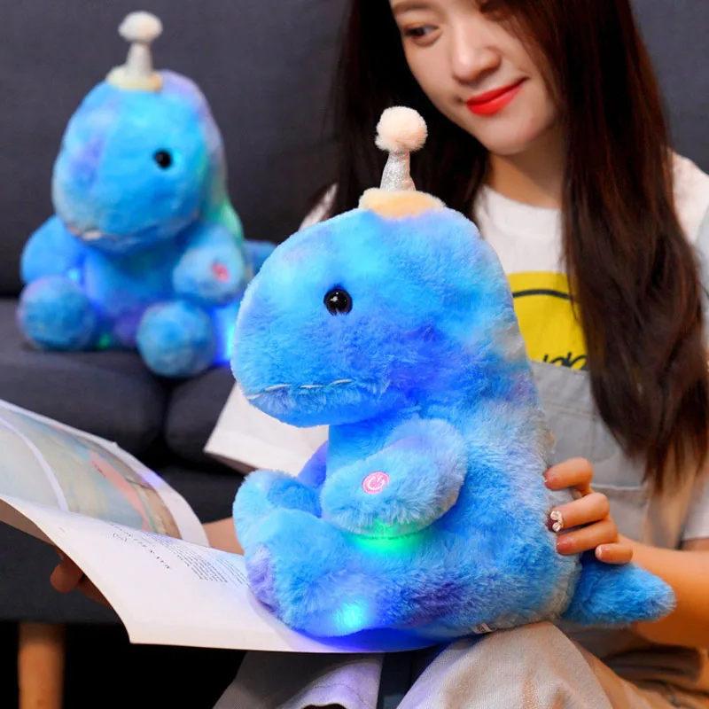 Juguetes de peluche de animales luminosos para niños y bebés, cojín de almohada con luz LED colorida, muñeco de peluche suave, regalos de cumpleaños