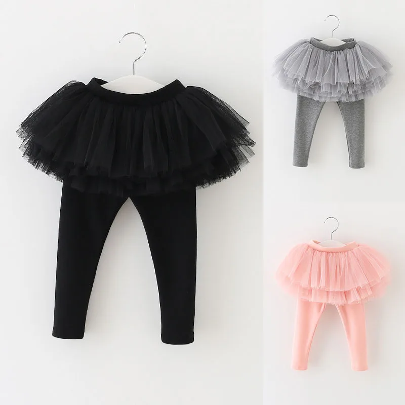 2024 Spring Autumn Girls Fashion One Piece Legging with Tutu Skirt