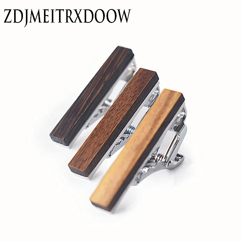 ZDJMEITRXDOO mężczyźni Vintage drewno prezent stop miedzi Metal krawat Bar Groom ślub biznes drewniane romantyczny krawat klipy Pin