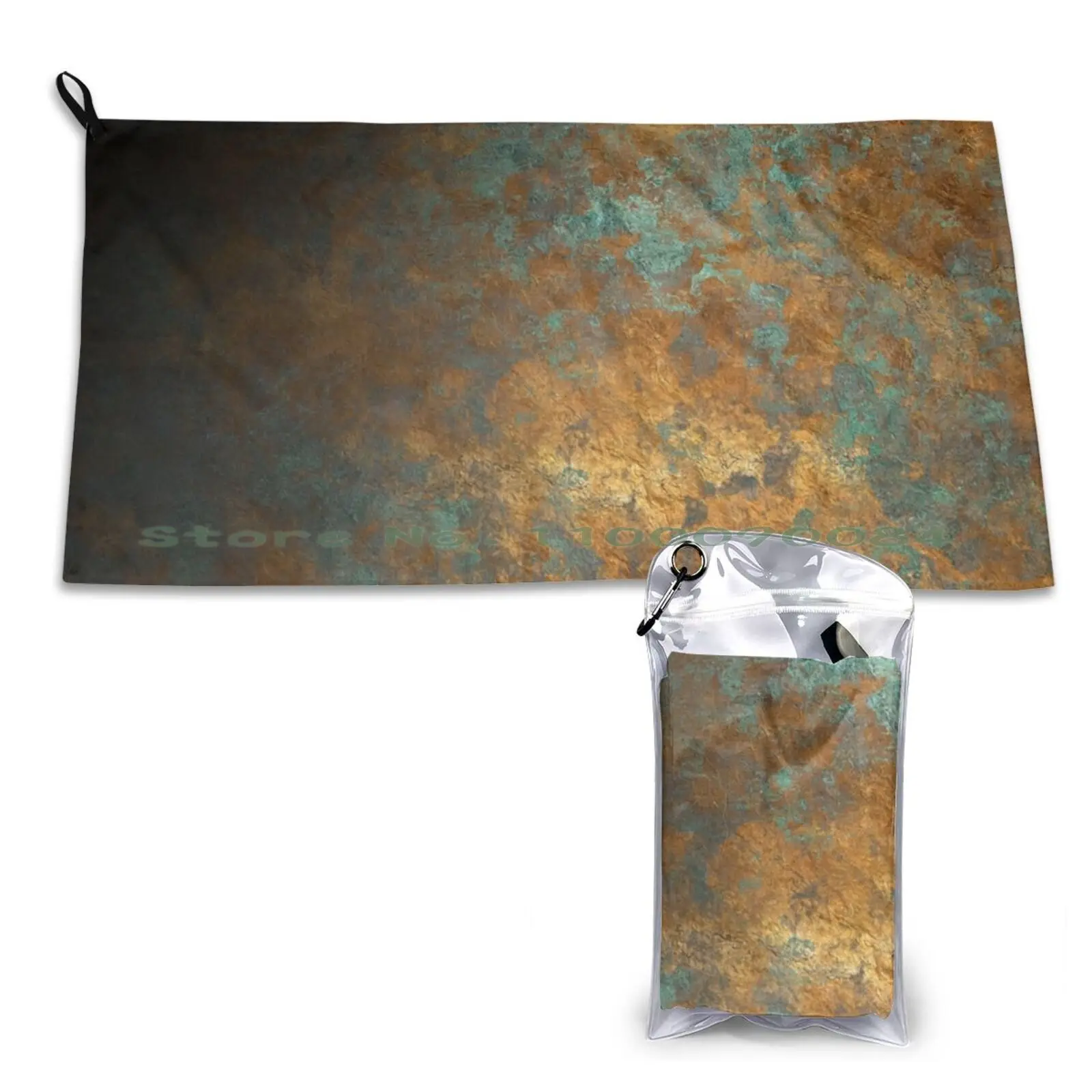 Oxidized Copper Quick Dry Towel Gym Sports Bath Portable Oxidized Copper Metal Soft Sweat-Absorbent Fast Drying Pocket