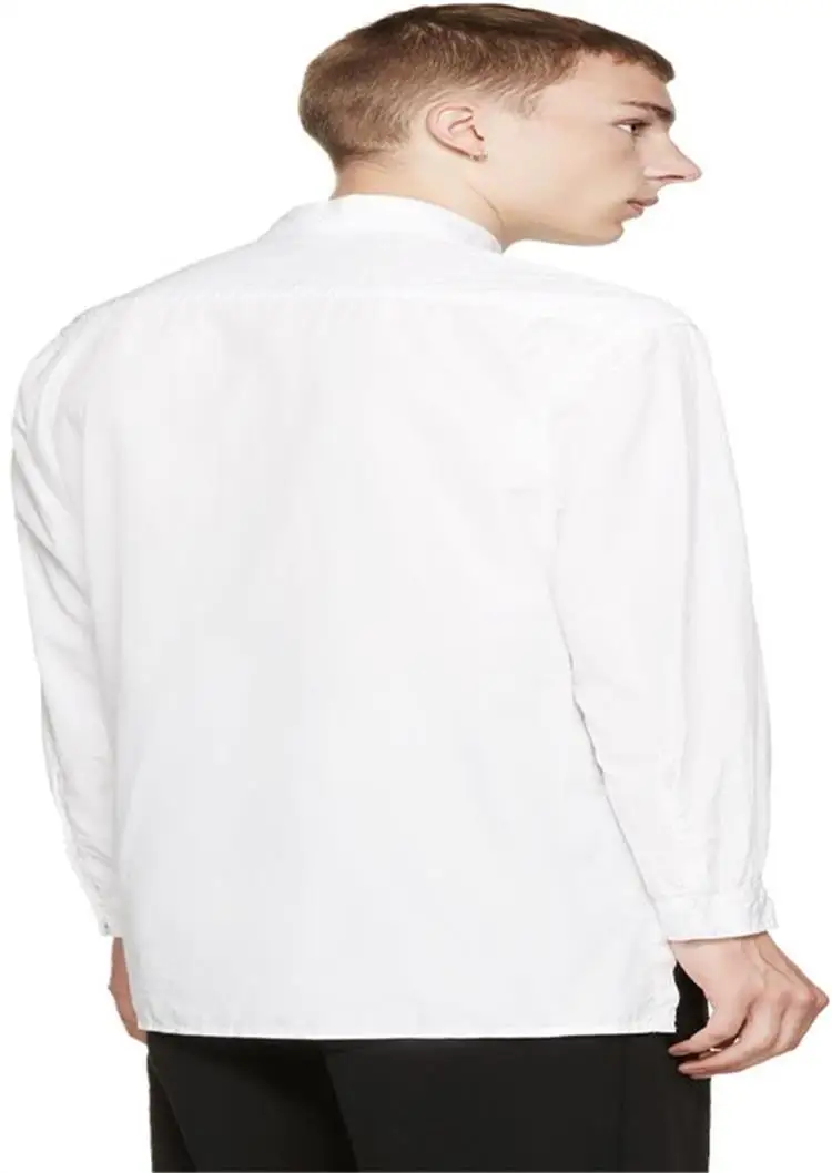 

Men's Long Sleeve Shirt Spring New Solid Color Fashion Personality Slim Fashion Cotton Asymmetric Front Long Sleeve Shirt