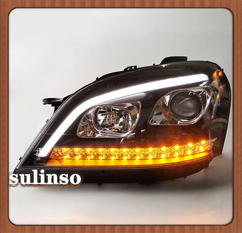 Sulinso For Benz-W164 ML280 ML320 ML500 ML350 2005-2008 Year Black Projector LED HeadLight Accessories