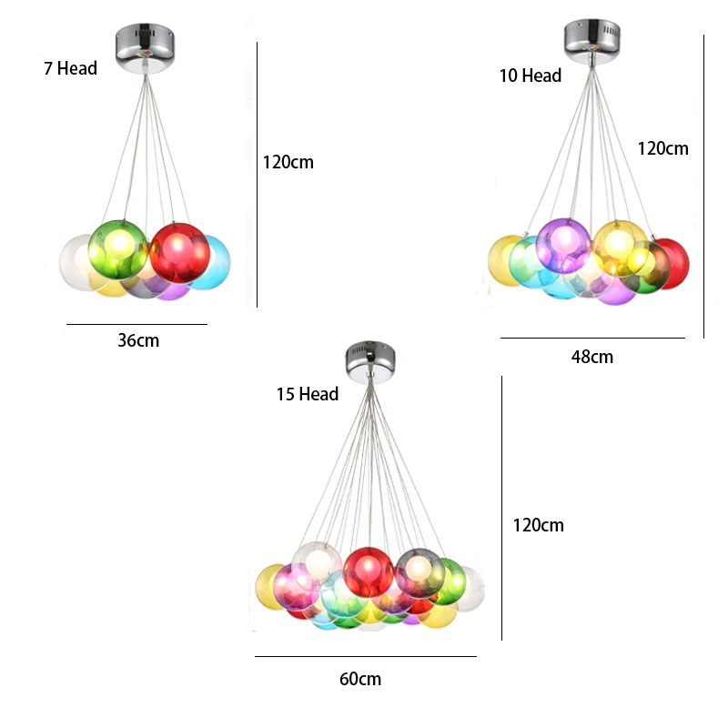 Imagem -03 - Nórdico Moderno Colorido Bolhas de Vidro Pingente Luz Meninos e Meninas Crianças Quarto Pendurado Lâmpadas Luzes Decorativas