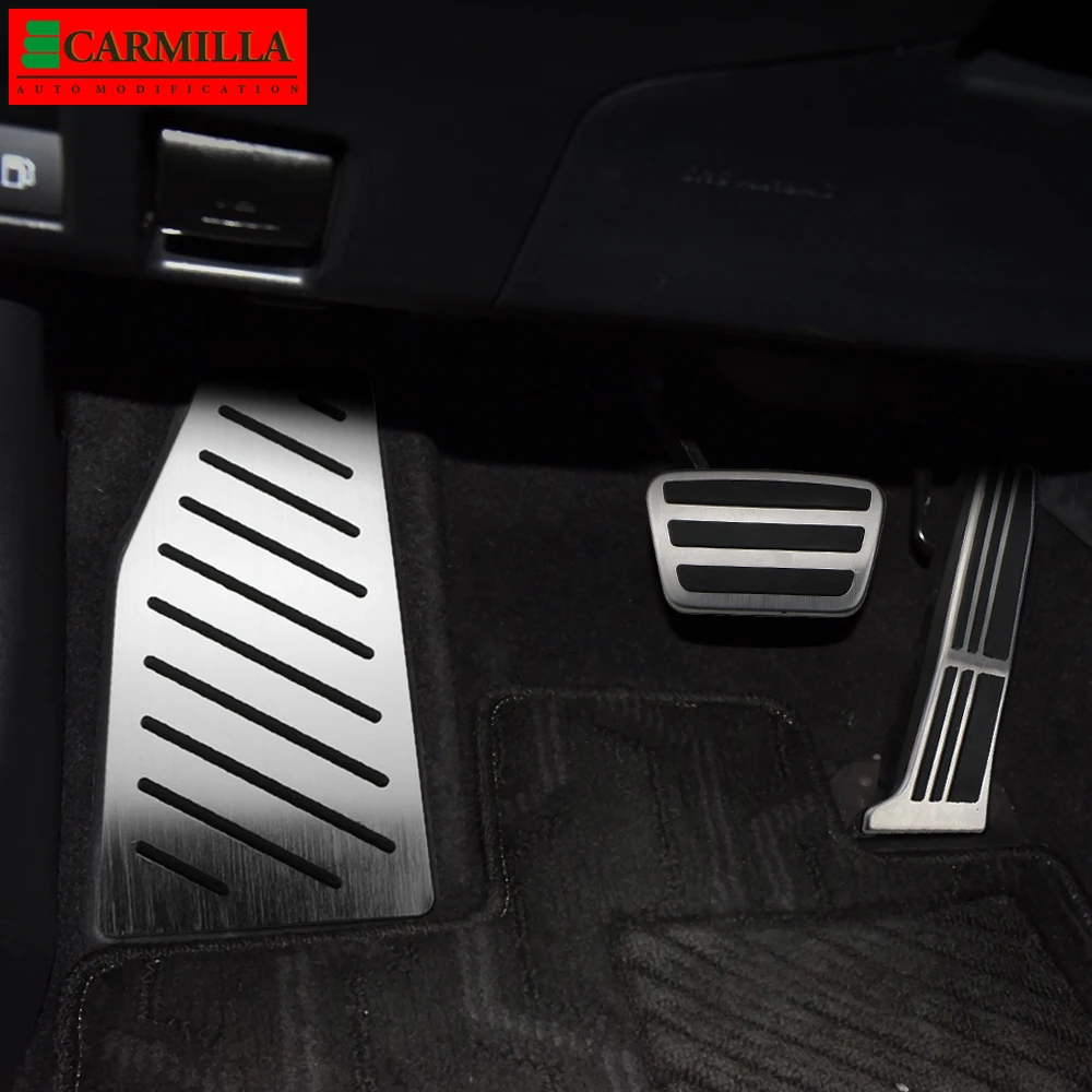 Carmilla Stainless Steel AT Car Pedals for Toyota Camry XV70 2018 - 2021 LHD Gas Brake Dead Rest Pedal Protection Cover