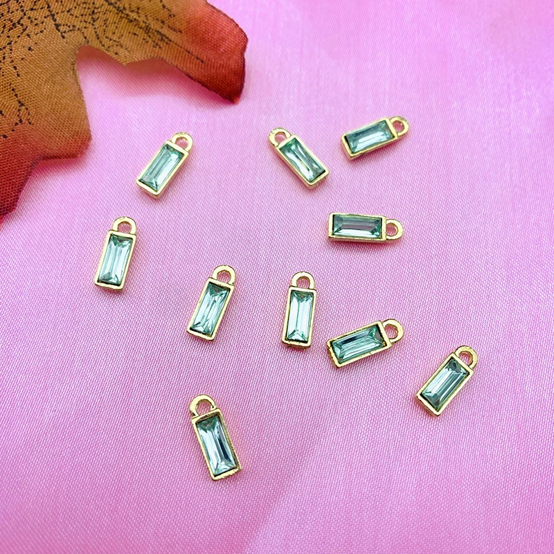 

10Pcs/set Square Crystal Small Charms Accessories Handmade Making Pendants Earrings Necklaces Bracelets DIY Jewelry Material