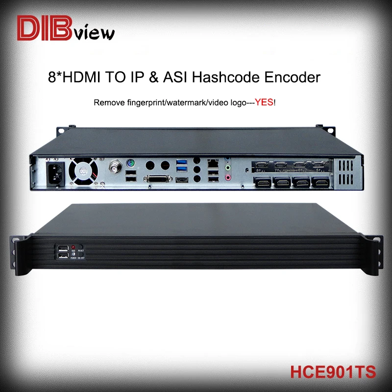 HCE901TS HDMI TO IP ASI HR100 Hashcode Video Streaming RTMP/UDP/RTP/HTTP Encoder DIBVIEW TS8100 HD Remove Logo Watermark