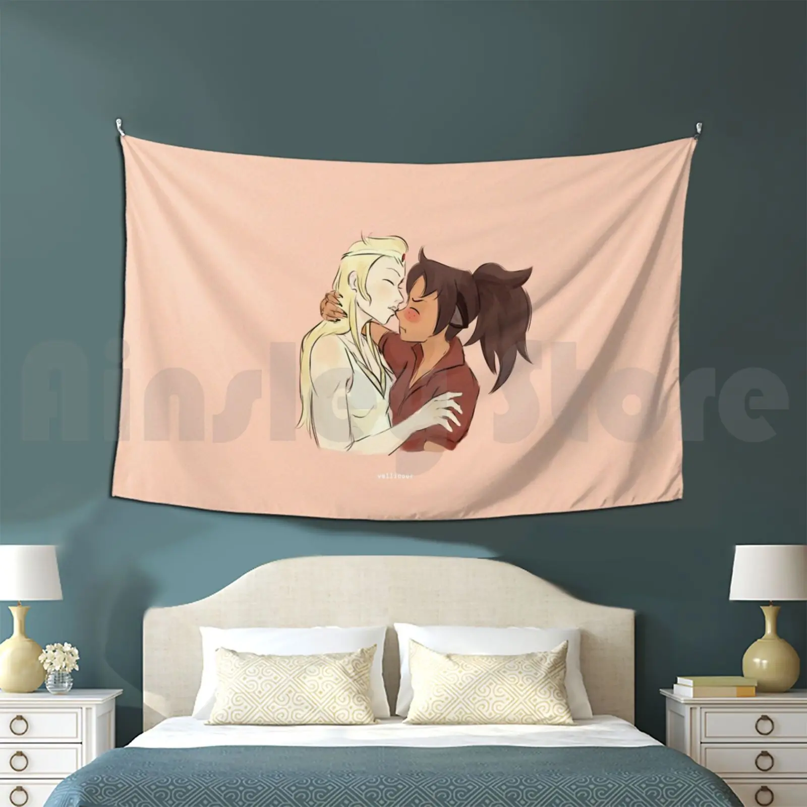 Catradora Nose Kiss Customized Tapestry Catra Adora Catradora Shera And The Princesses Of Power She Ra