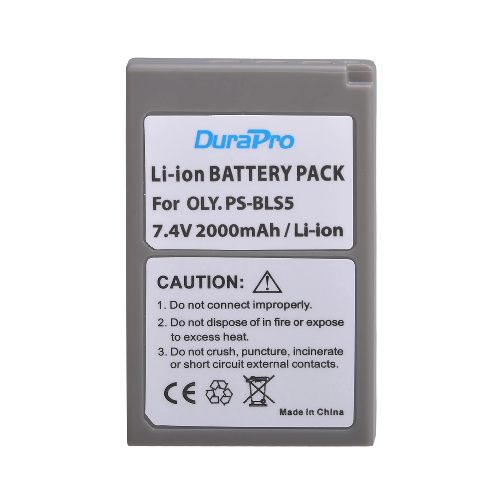 DuraPro 2000mAh PS BLS5 BLS-5 PS-BLS5 BLS-50 baterii do długopisu Olympus E-PL2 E-PL5 E-PL6 E-PL7 E-PM2 OM-D E-M10 E-M10 II rysik 1