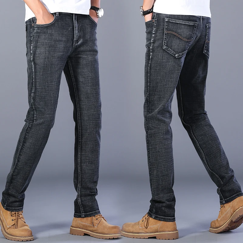 Jeans de luxe pour hommes, jeans de style européen et américain, en denim, coupe droite, bleu profond, taille 28-38