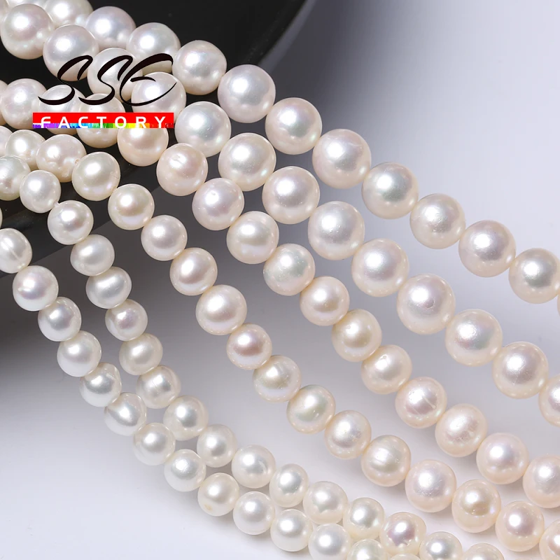 Top Quality 100% Natural Cultured Pearl Beads Nearly Round Shape Loose Spacer Beads For Jewelry Making DIY Bracelet Necklace 15