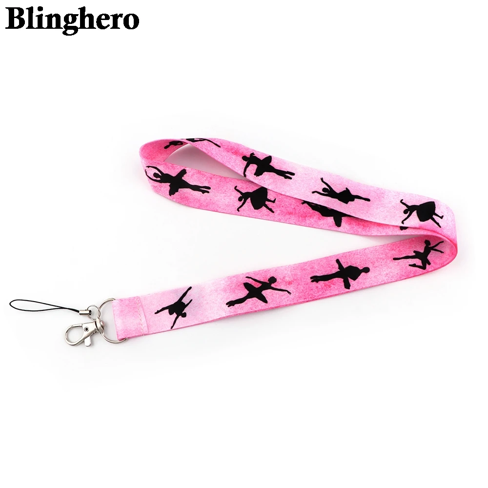 CB515 Ballet Pink Lanyard Keychain Multi-function Neck Straps for Keys Cell Phone Badge Holder Gift for Ballet Dancer