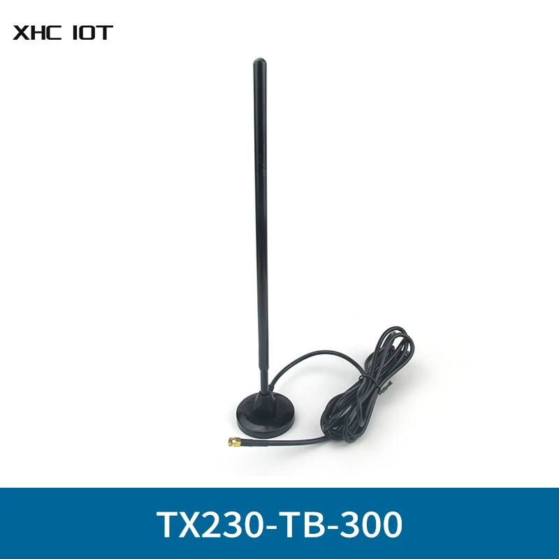 

230MHz Wifi Antenna SMA-J Interface Magnetic Base Feeder External Cable Sucker HighGain 5dBi TX230-TB-300 Omnidirectional Aerial