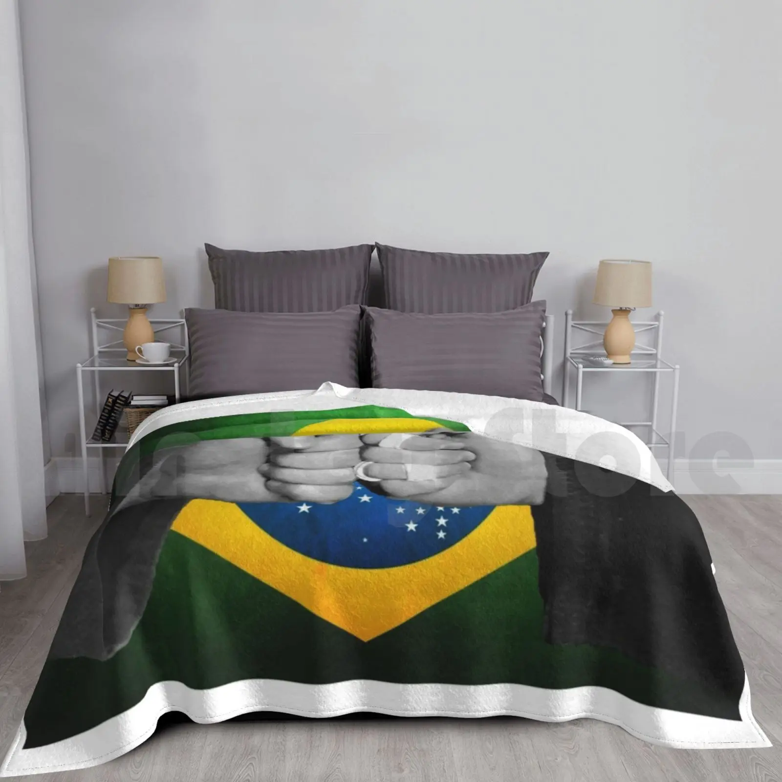 Jiu Jitsu Brotherhood Blanket For Sofa Bed Travel Bjj Jiu Jitsu Ju Jutsu Judo Brazilian Martial Flag Brotherhood