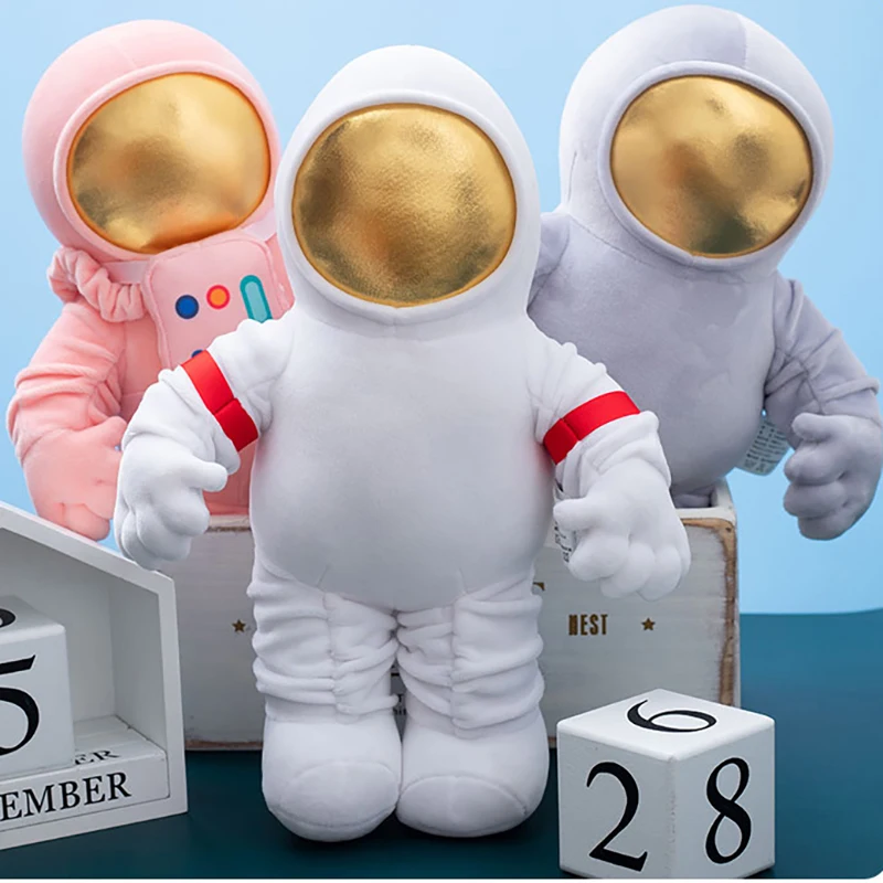 Astronauta e nave espacial de pelúcia infantil, macio recheado, Ficção Científica, Soft Doll, Brinquedos infantis, Criativos, presente de aniversário