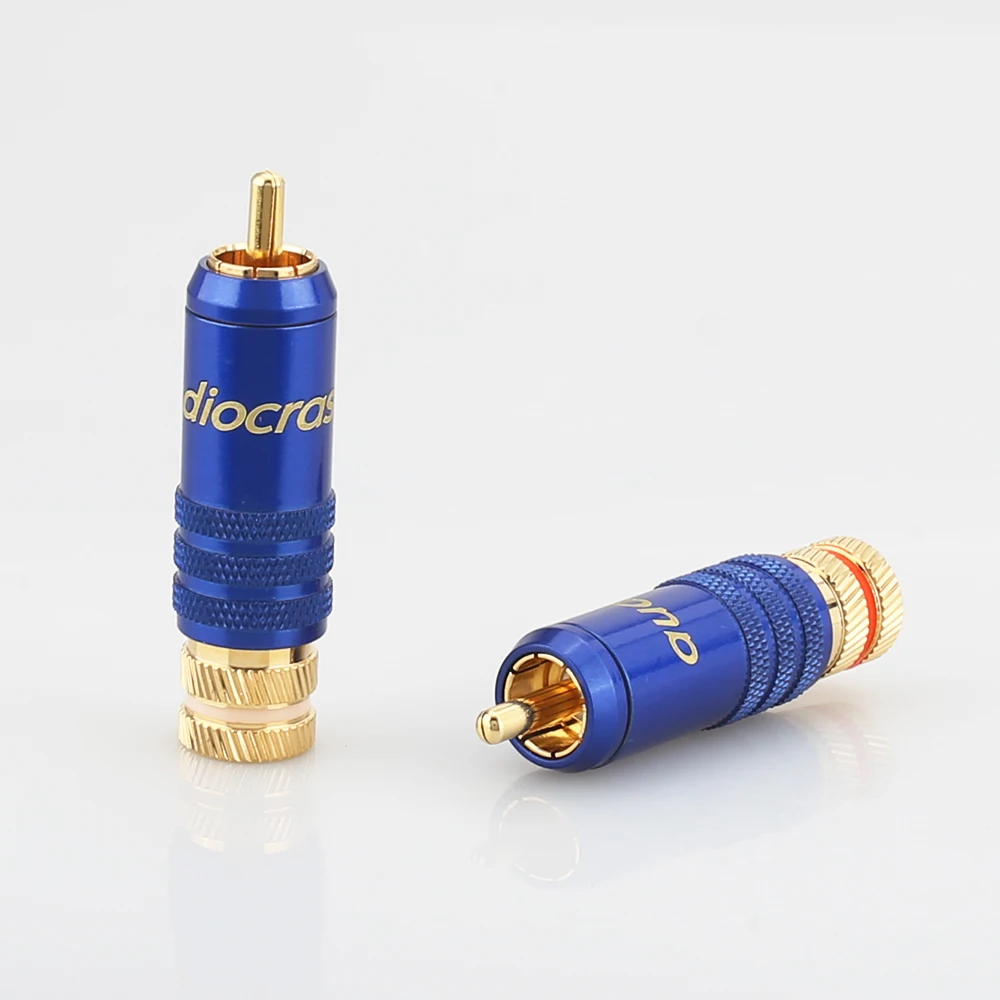 

Audiocrast 4pcs R002 24K Gold Plated RCA PLUG HIFI RCA Connector For diy audio cable