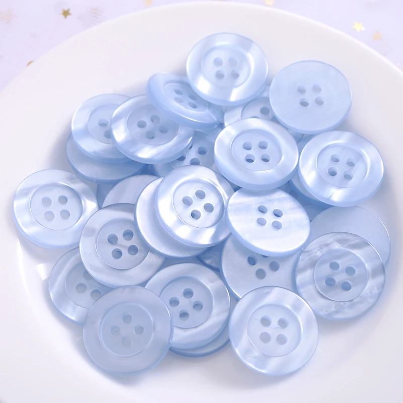 30Pcs/Pack Transparent Resin Buttons 32#(20mm) 4 Holes Mixed Color Buttons For Clothes Shirt DIY Bottons Apparrel Accessories