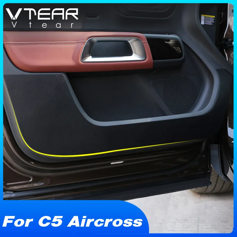 Vtear Car Door Storage Box Anti-kick Stickers Anti Scratch Protection Interior Cover Auto Accessories For Citroen C5 Aircross