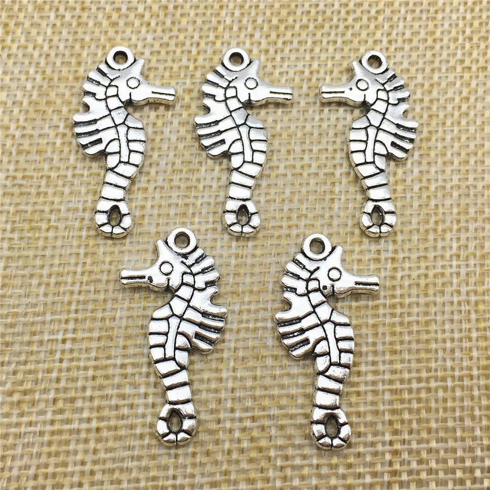 10Pcs 16*32mm Seahorse Pendant Zinc Alloy Sea Horse Charms Diy Jewelry Making Findings