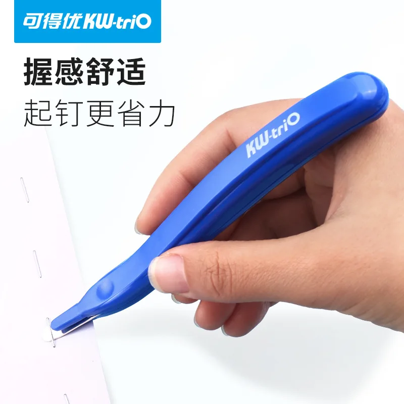 Portable Staple Remover Blue Featured Easy Pull Pen-Type Magnetic Head, Reduced Effort