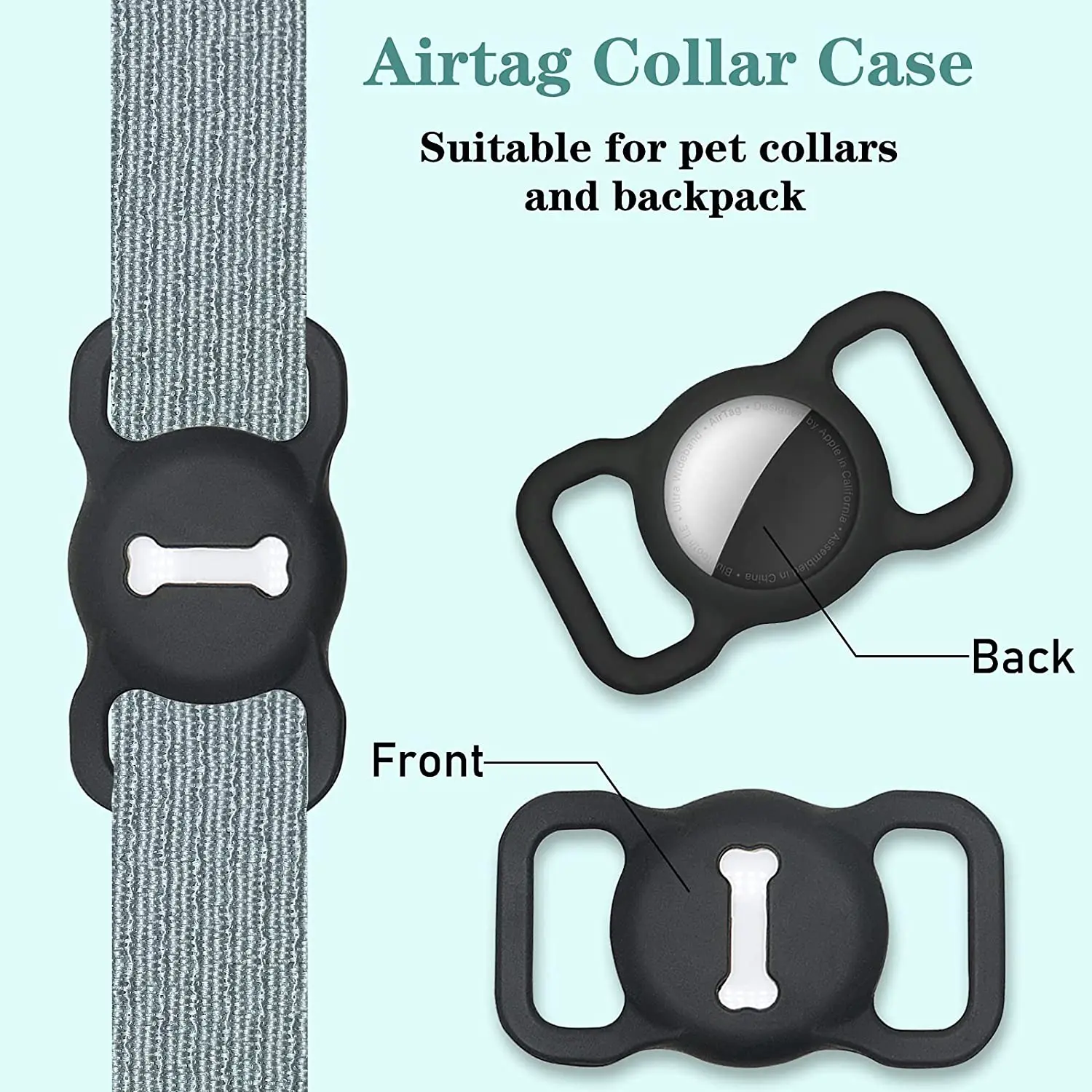 3Pcs Airtag Holder + 3set Screen Film Pet collare custodia protettiva in Silicone per Apple Airtag GPS Finder Dog Cat Collar Loop