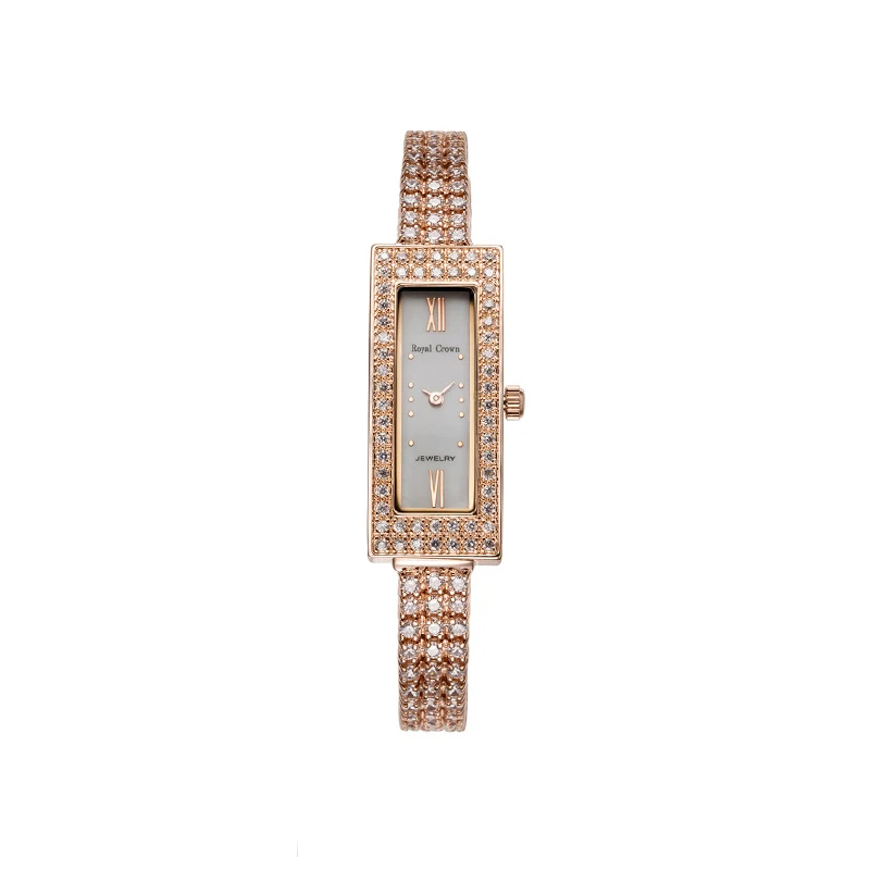 MIQIAO Fashion Jewelry Women\'s Watch Waterproof Square Watch Diamond Zircon Band Chain Quartz Ladies Dress Rose Gold Color 2020