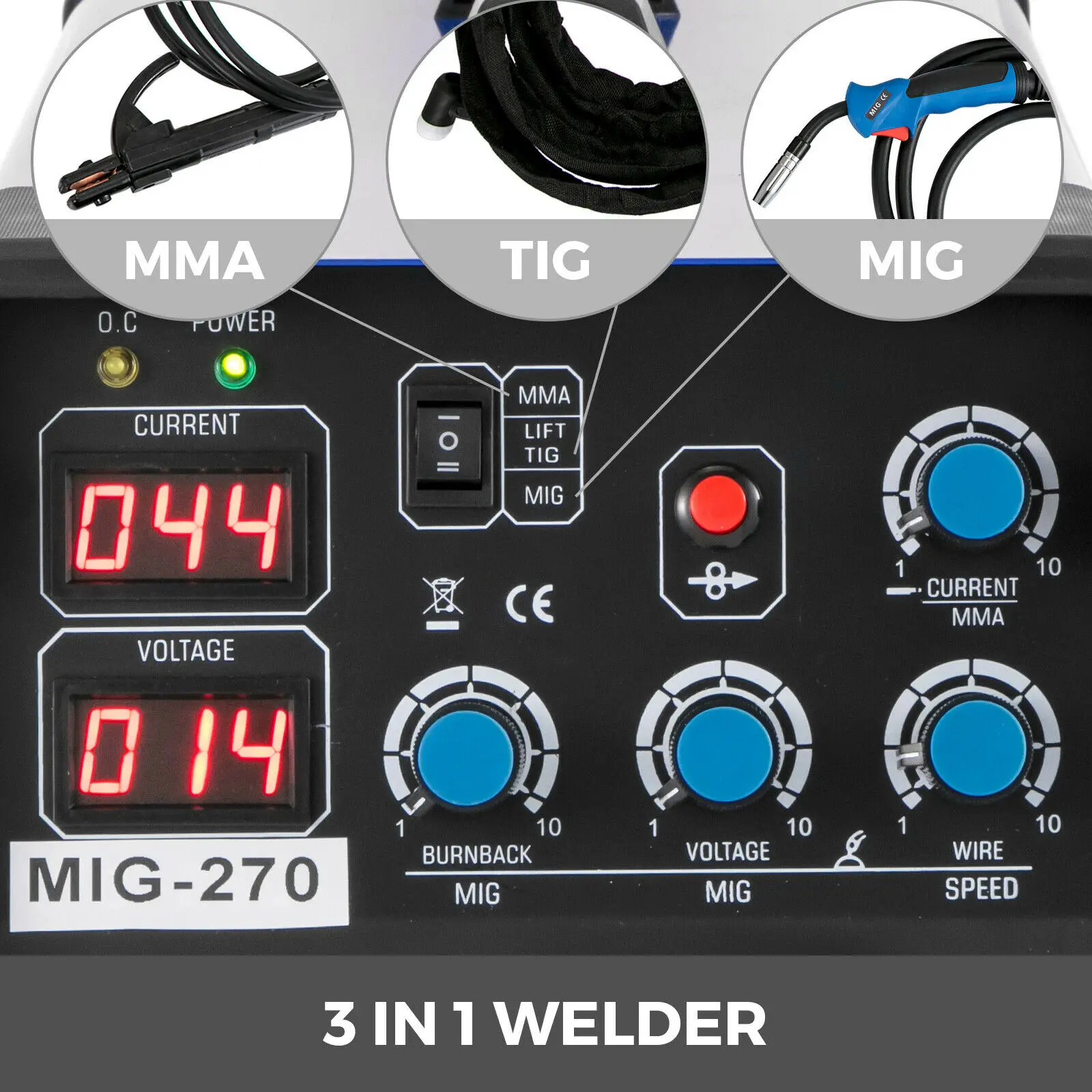 Imagem -02 - Mig Mma Tig em Inversor de Combinação Soldador 270a 250a 200a 160a Máquina de Solda para Reparação de Alumínio de Aço e Ferro