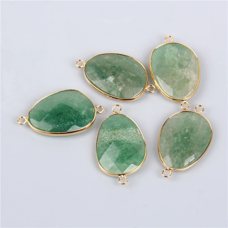 2PCS Natural Stone Slice Charm Pendants for DIY Jewellery Making