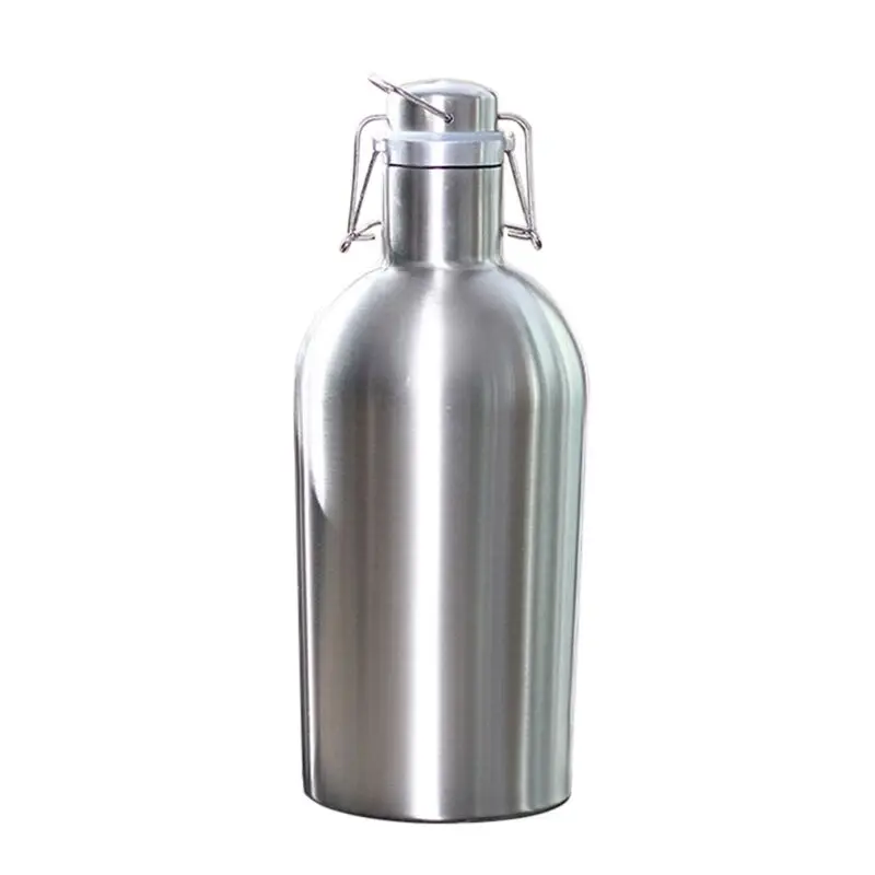 Premium 2L Stainless Steel Bottle Homebrew Beer Growler Secure Swing growler cerveja Top Big Capacity   For Outdoor