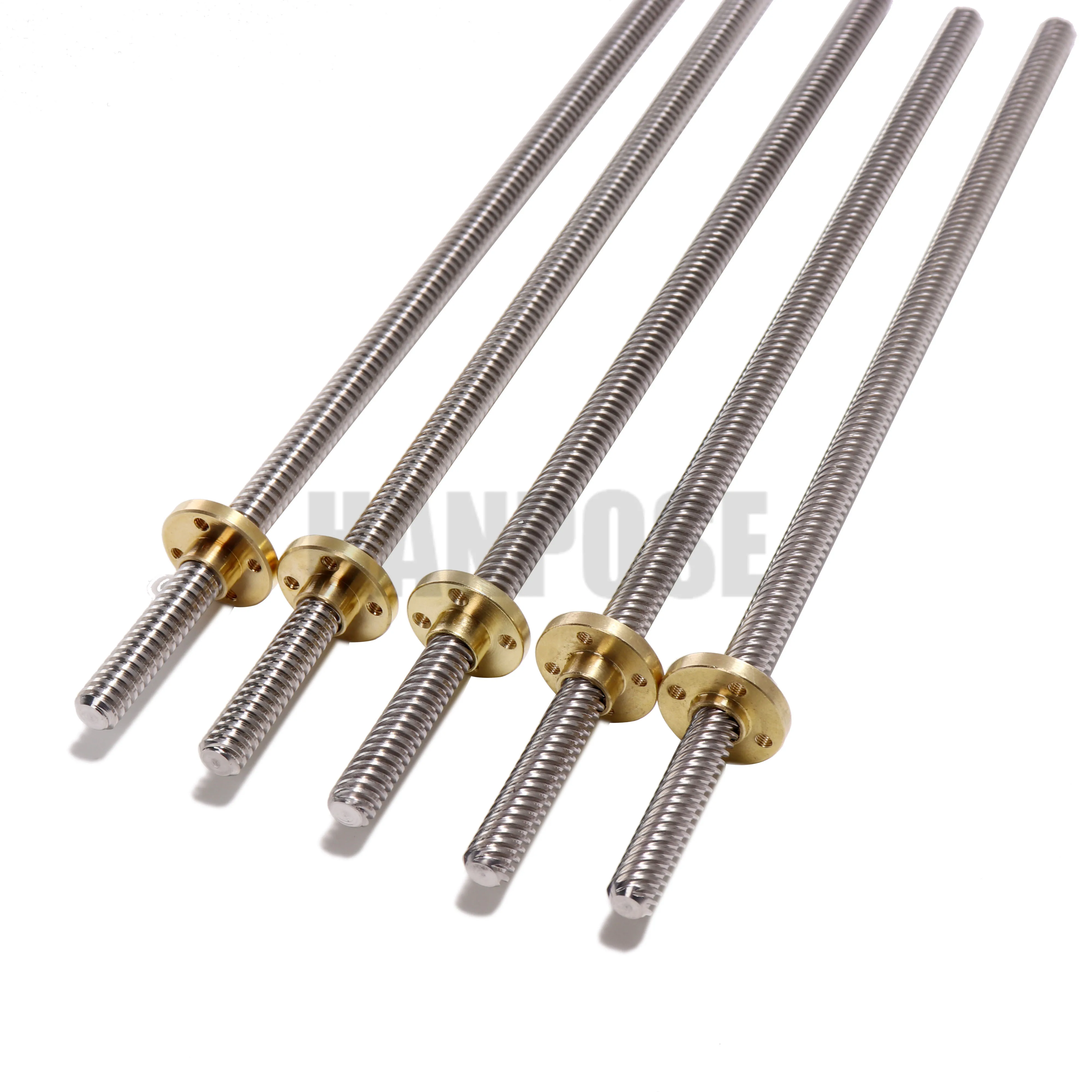 T8 Lead 2/4/8/12/14mm with Brass Nut 3D Printer Trapezoidal Rod Lead Screw Thread 8mm Length 400mm 500mm for 3D printer