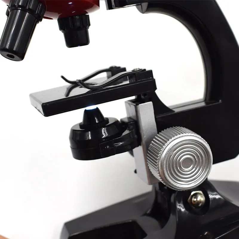 100X 400X 1200X LED Lighted Children Toy Monocular Plastic Biological Microscope Kid's Birthday Educational Gift