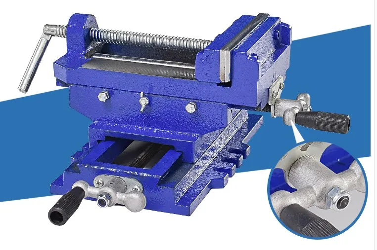 

Bench drill bench vise precision heavy duty two-way movable cross flat nose vise clamp
