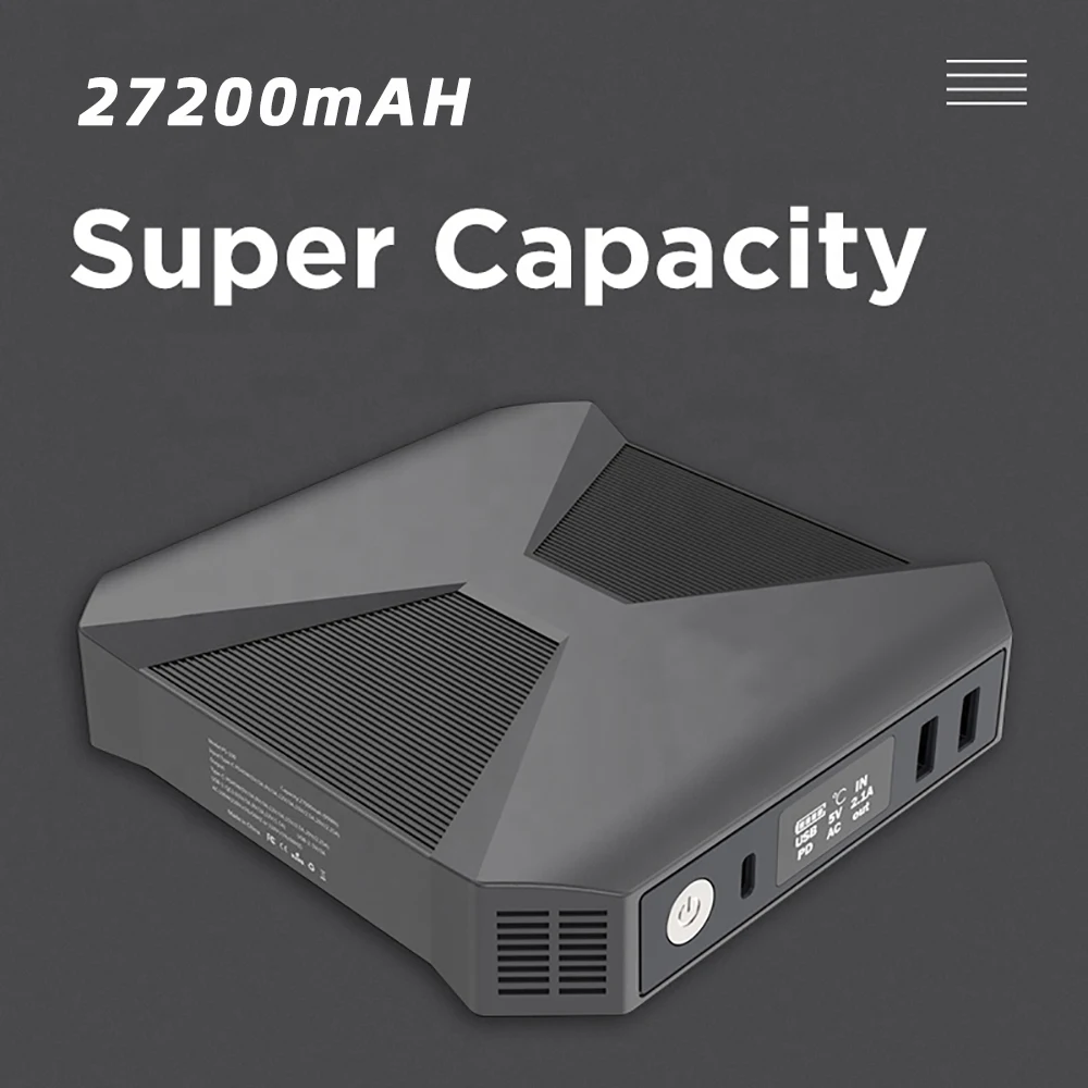 2021ออกแบบใหม่5V 9V 12V 15V 20V AC Outlet 27200Mah แบบพกพาแล็ปท็อป Power Bank 220V AC