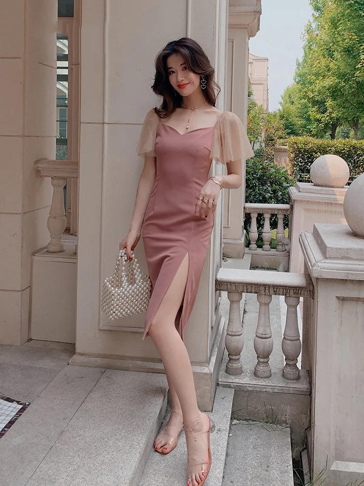 Sexy Little Cocktail Dress Women Can Usually Wear Slim Slimming Elegant Bridesmaid Evening Dresses for Lladies Banquets A129