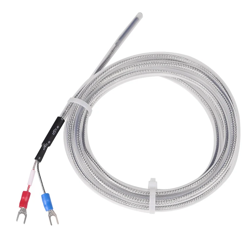 Waterproof Anti-acid Transparent Teflon Wire Thermocouple Probe K Type Temperature Sensor Cable 200'C for Water Temp. Regulator