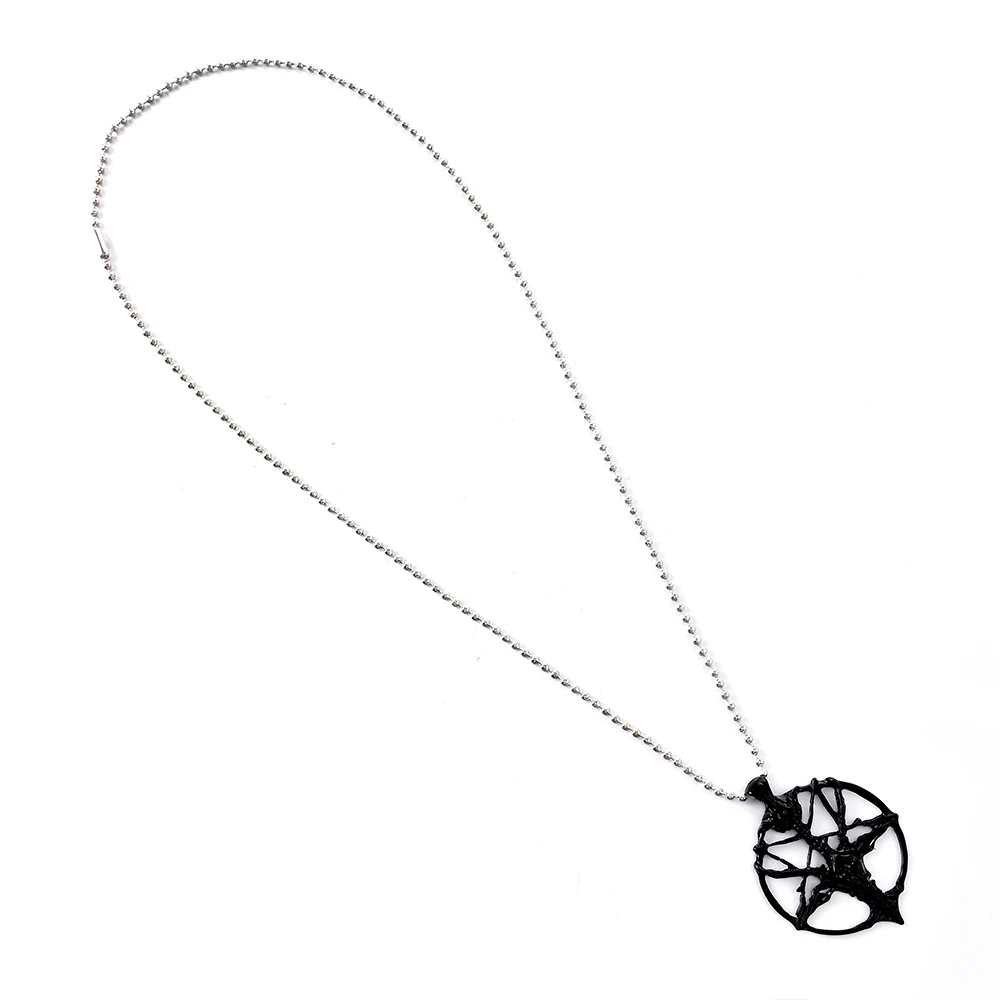 Fashion Vintage Women Men Pentagram Pan God Skull Goat Head Pendant Chain Necklace Jewelry