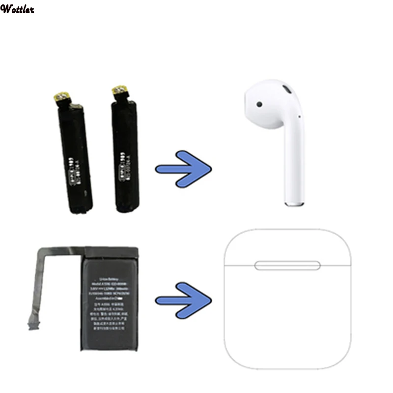 

Real 25mAh GOKY93mWhA1604 Replace Battery For Air pods 1st 2nd A1604 A1523 A1722 A2032 A2031 For Air Pods1 For AirPods 2 Battery