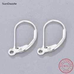 Genuine Real Solid 925 sterling Silver Ear Hook Spring France Ear Wire Clip Settings Making Earrings Jewelry Findings