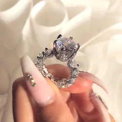 New Arrival Women's Ring Zircon Inlaid Female Couple Proposal Engagement Wedding Ring Luxury Jewelry for Women Wholesale