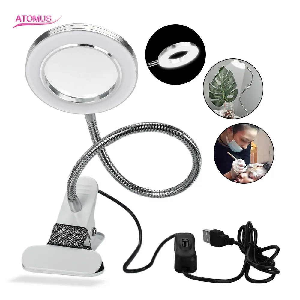 

Tattoo Desk Lamps Creative 2 In 1 Clip Design USB Adjustable Loupe Led Grossissement For Nailart Beauty Makeup Tattoos Equipment