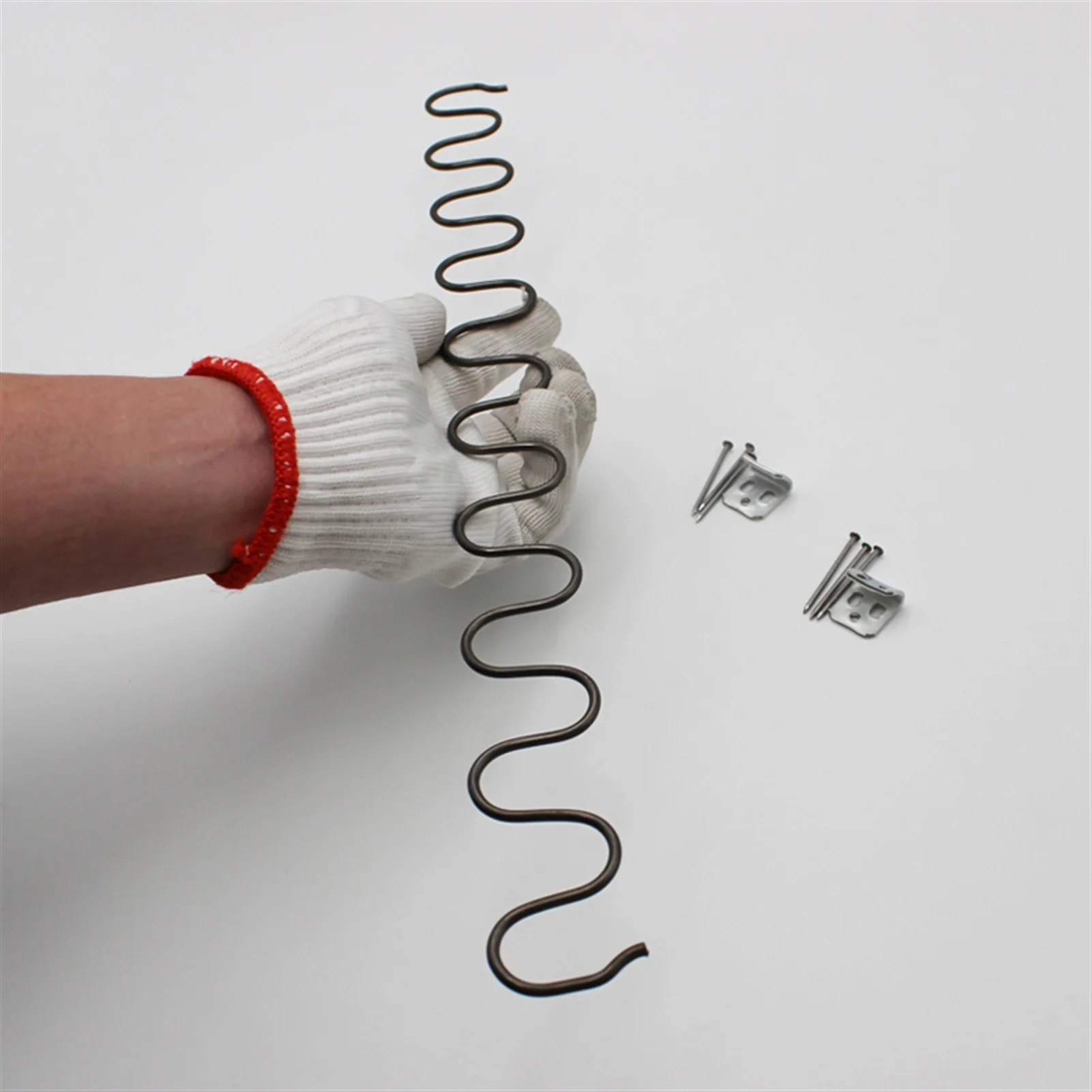 Back Repair Kit with Spring, 5pcs, 35cm - 60cm Sofa Couch Recliner Replacement Coil Seat Clips 40mm Wire Nails