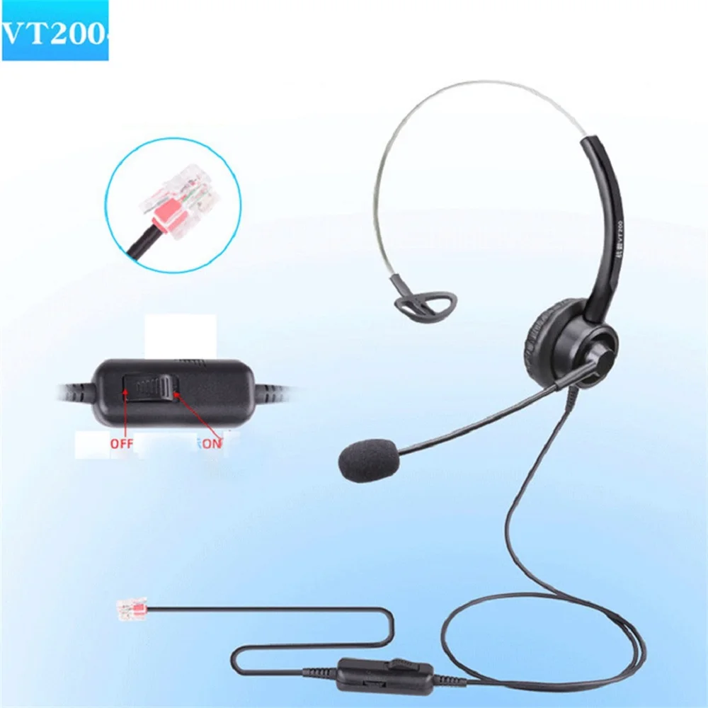 Corded Headset Telephone Hands Free Noise Cancelling Telephone Set with Headset for Call Center Telephone Headset and Dialpad