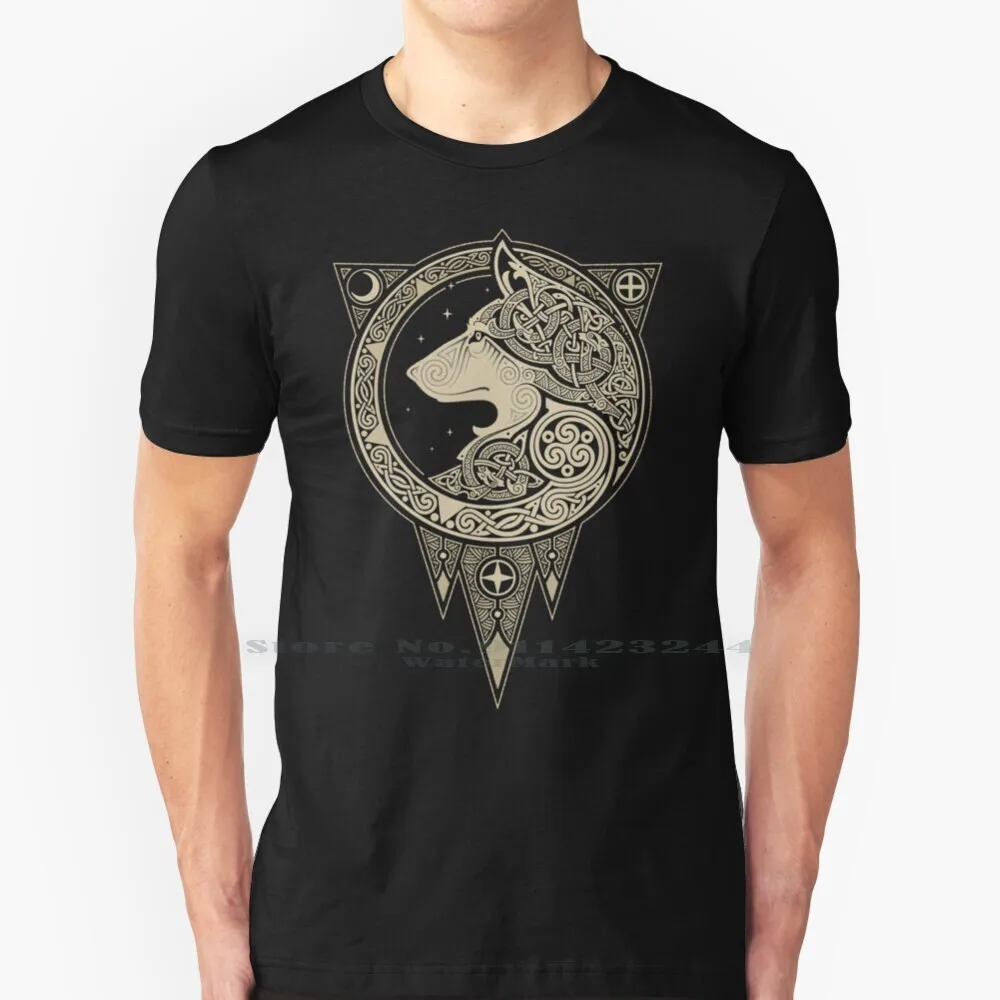 Скандинавская мифологическая футболка Ulv 6xl Raidho из хлопка с изображением мистических животных хаски, скандинавских Волков