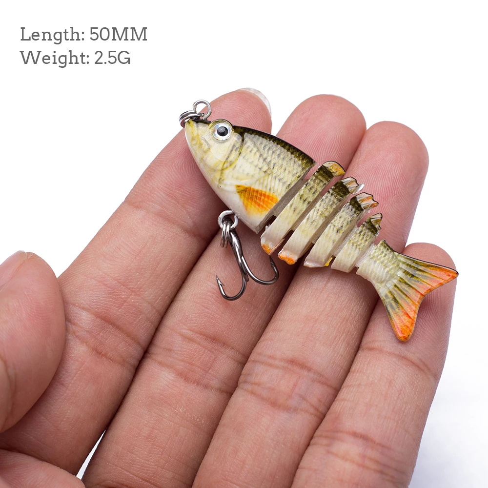 5cm/2.5g Mini Multi Jointed Swimbait Fishing Lure set 6 Segments Flexible Fish Bait Swimbait Bionic Crankbait Tackle For Bass