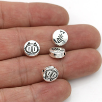 10Pcs Antique Silver Plated Cat Fish Spacer Beads Round Loose Beads for Jewelry Making Bracelet Accessories 10mm