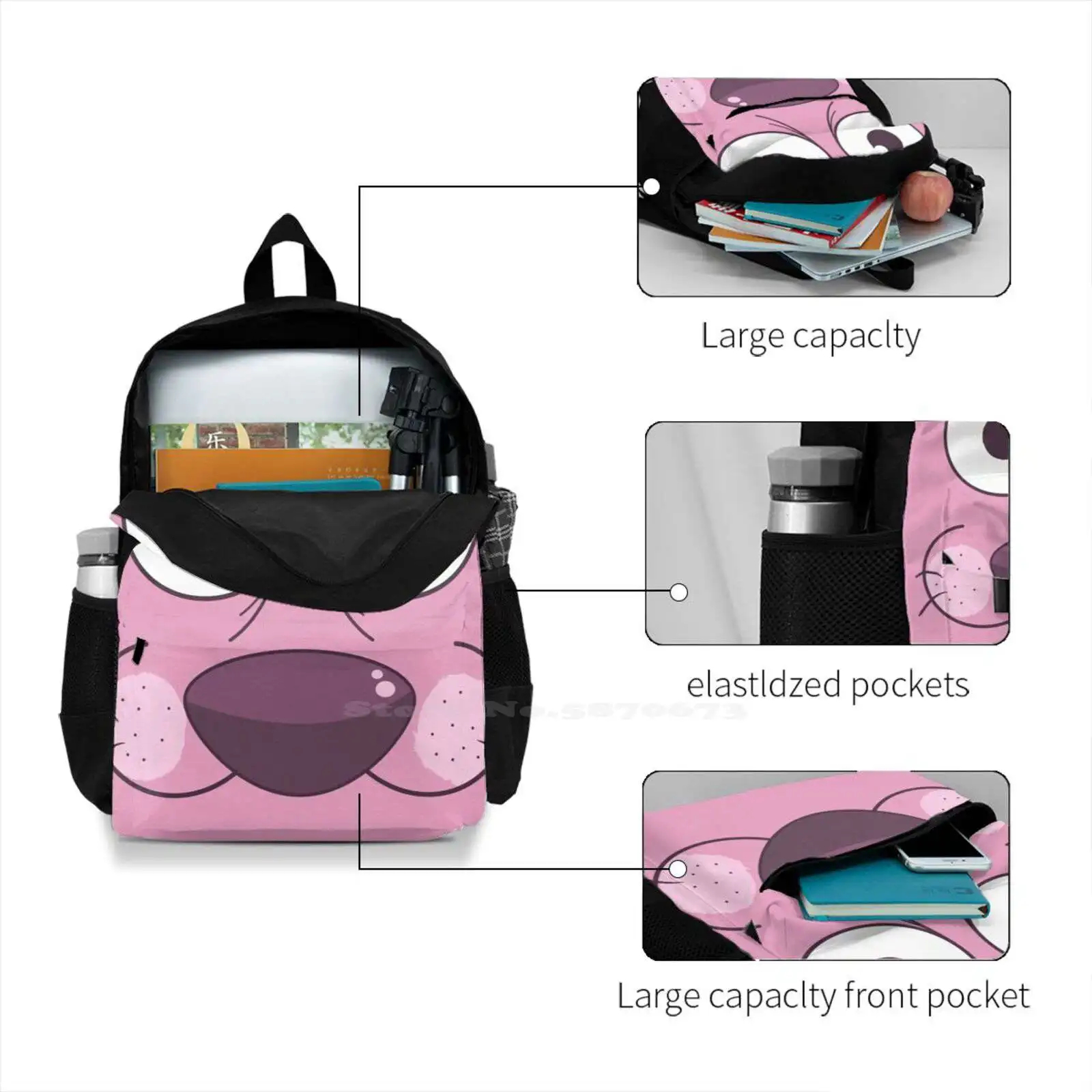 Courage Women Men Teens Laptop Travel School Bags Courage Cartoon Cartoon Cute Colorfull Minimalist Simple