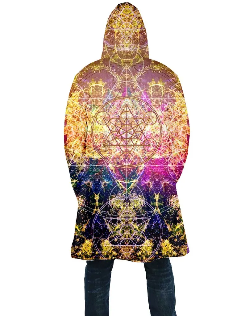 2021 Winter Mens Cloak Psychedelic Rainbow style 3D full Printing Fleece Hooded Coat Unisex Casual Thick Warm Cape coat PF59